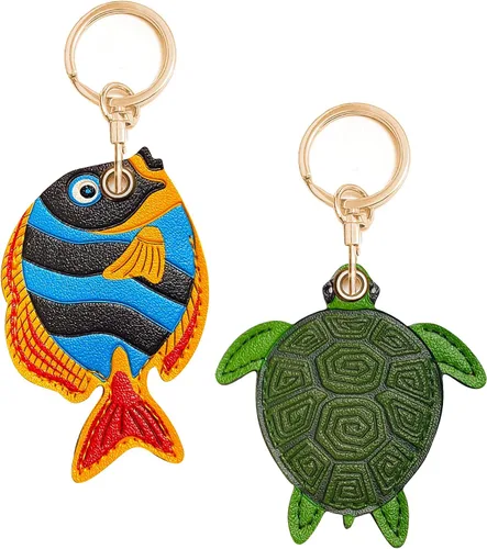 Vista 44 de CATCH ON Paquete de 2 fundas de cuero para Airtag para llavero, bonitos accesorios Kawaii adecuados para Airtag