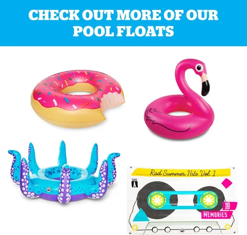 Vista 5 de BigMouth Inc. Donkey Party - Flotador de piscina con piñata – Divertido flotador de piscina que mide más de 4 pies de ancho, kit de parche incluido