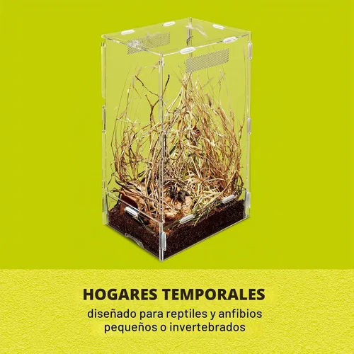 Vista 3 de Zilla Micro Hábitat Terrario, Arrbóreo, con Pestillo de Bloqueo, para Isópodos, Arañas, Insectos, Pequeño