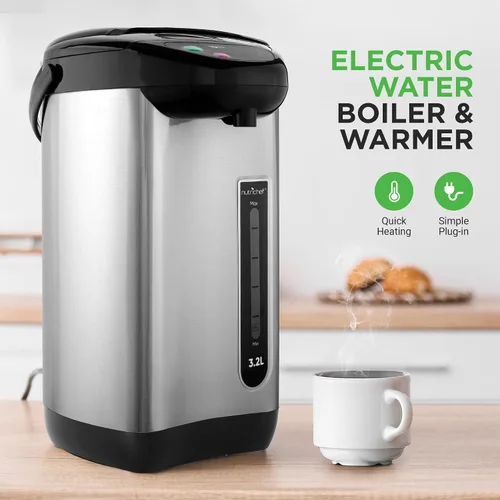 Vista 2 de NutriChef Olla de urna de agua caliente aislada de acero inoxidable, dispensador automático y manual, caldera automática, cierre de bloqueo