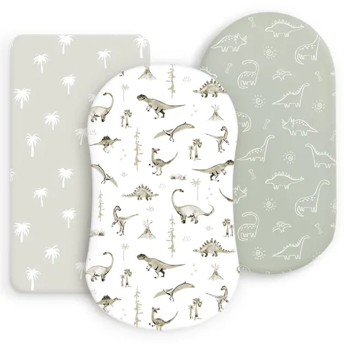 Vista 10 de GRSSDER Juego de 2 sábanas elásticas ultra suaves para cuna, ajuste universal para cuna de bebé, colchón rectangular ovalado, flores y frutas