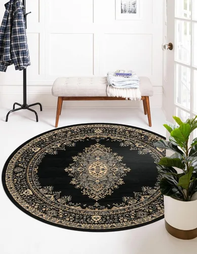 Vista 22 de Unique Loom - Alfombra de área estilo persa tradicional de la colección Reza, de 2 pies 2 pulgadas x 3 pies, colores negro y beige