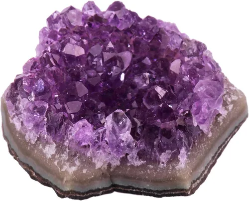 Vista 11 de SUNYIK - Racimo de amatista natural, piedra preciosa en bruto curativa con puntas de cristales, drusa de cuarzo, geoda de mineral, esfera