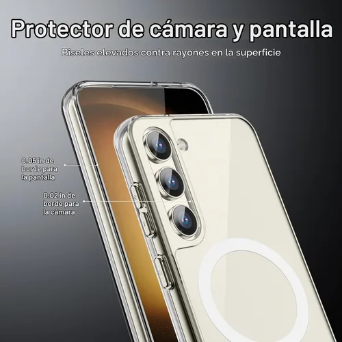 Vista 5 de JETech Funda magnética para Samsung Galaxy S23, compatible con MagSafe, transparente Funda protectora para teléfono a prueba de golpes, parte
