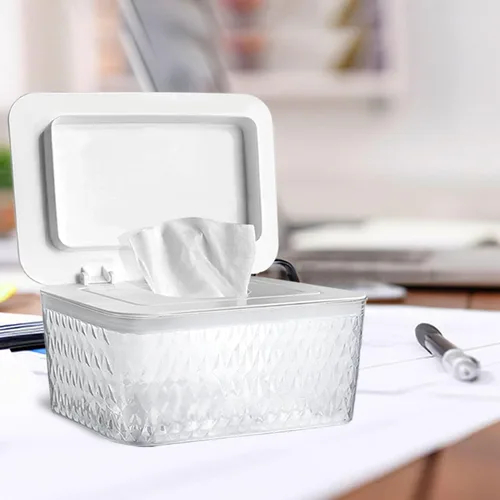 Vista 2 de Dispensador de toallitas húmedas para bebés, contenedor de toallitas húmedas de mayor capacidad, contenedor de toallitas para baño, mantiene