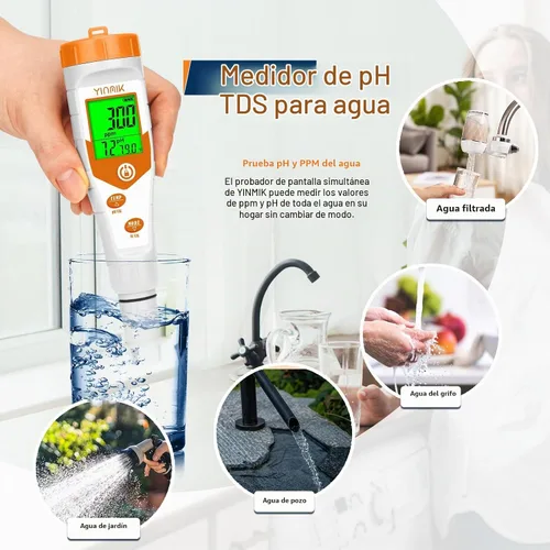 Vista 5 de Probador hidropónico del pH de la EC, ppm simultáneos del pH de la exhibición para el agua del depósito Continuous Monitoring of pH Conductivity