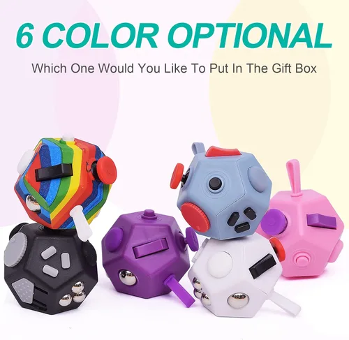 Vista 4 de UOOEFUN Mini Cubo de Juguetes Fidget, Cubo de Juguetes de 12 Lados para Aliviar el Estrés, Ansiedad, Depresión, Autismo para Niños y Adultos, Mejora