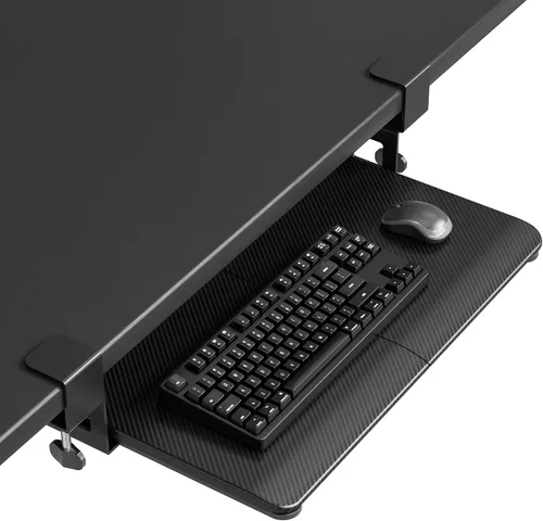 Vista 10 de BONTEC Bandeja para teclado debajo del escritorio, plataforma extraíble Negro