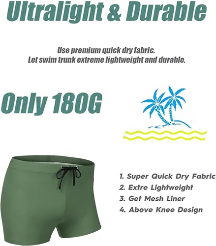 Vista 5 de COOFANDY Trajes de baño para hombre Slip de natación sexy Traje de baño de pierna cuadrada Traje de baño Short de natación Traje de baño con 4