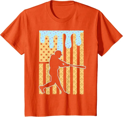 Vista 74 de Camiseta de béisbol Drip Boys Dripping Ice Cream Baseball American Flag, Negro -, Pequeña