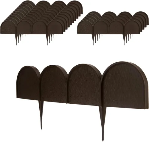Vista 9 de Evelyne Borde de borde de jardín en medio círculo (semicírculo) diseño arqueado – 15 piezas de revestimiento de valla de jardinería verde barrera