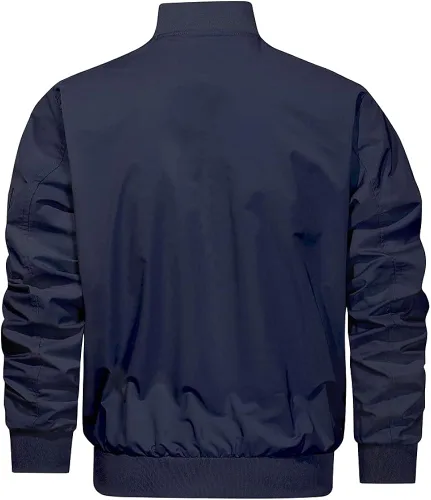 Vista 2 de HJWWIN Men's Slim Fit Lightweight Softshell Flight Bomber Jacket Spring Fall Coat with Pockets