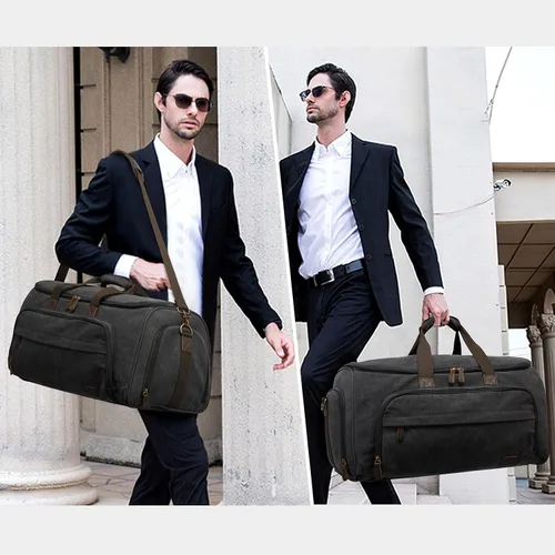 Vista 2 de S-ZONE Traje de viaje bolsa de ropa con neceser conjunto de dos piezas, Negro -, Bolsa de traje para hombre de viaje