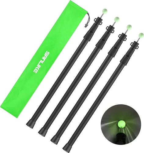 Vista 8 de SANLIKE Bastones de lona telescópicos para tienda, postes de aluminio de 96 pulgadas, poste extensible para toldo, refugio, camping, senderismo