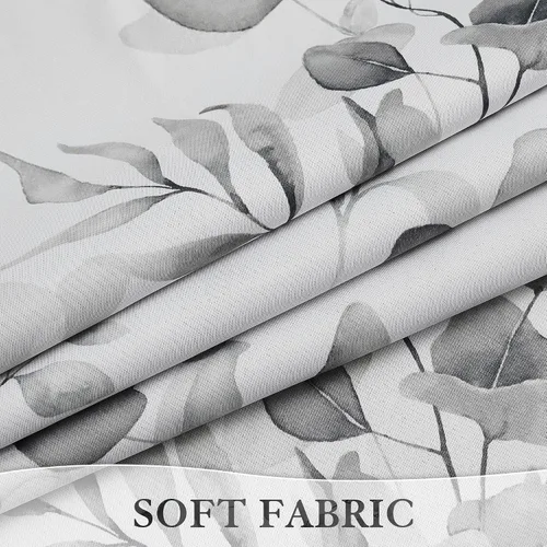 Vista 6 de Cortinas florales 100% opacas, cortinas con ojales de 84 pulgadas de largo, 2 paneles para dormitorio y sala de estar, cortinas estampadas de hojas