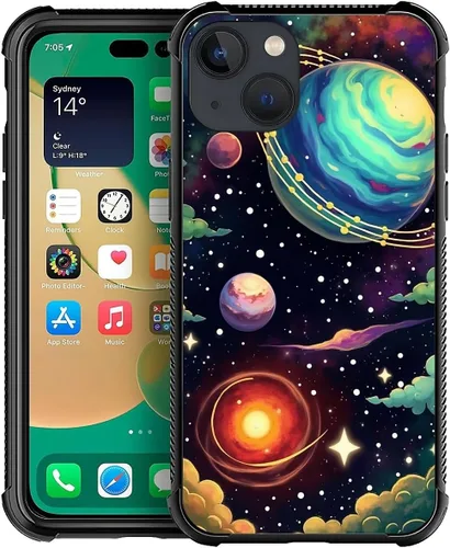 Vista 43 de Funda compatible con iPhone 13 Mini, diseño de elefantes africanos, a prueba de golpes, antiarañazos, carcasa trasera de policarbonato duro