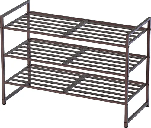 Vista 14 de Simple Houseware - Zapatero apilable de 3 niveles, superficie en rejilla, color negro