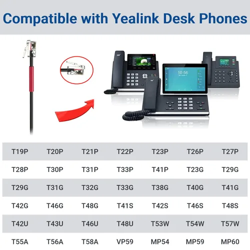 Vista 3 de Adaptador U10P-S RJ9 a QD HIS Cable para auriculares de desconexión rápida Plantronics Cable de bobina compatible con Yealink T20P T21P T26P T23G