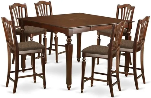 Vista 9 de East West Furniture CHEL5-BLK-LC - Juego de mesa de comedor de 5 piezas de altura de mostrador, incluye una mesa de cocina cuadrada con hojas