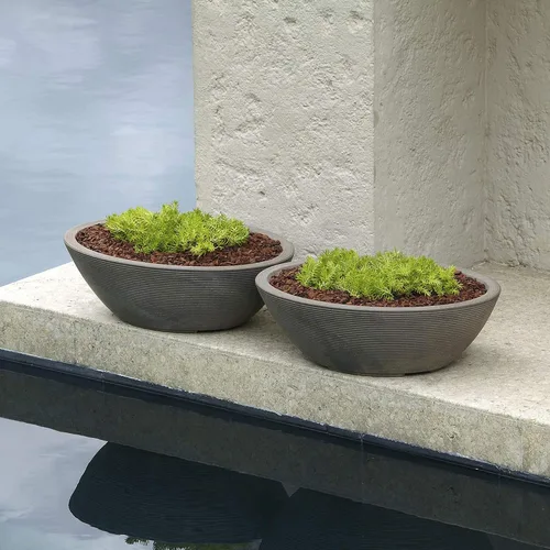 Vista 6 de Crescent Garden Delano - Maceta ovalada para jardín, suculentas, cuenco único de doble pared para interiores y exteriores con enchufe