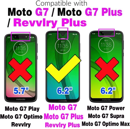 Vista 2 de Asuwish Funda de teléfono para Moto G7/G7+/Revvlry Plus Funda híbrida a prueba de golpes de cuerpo completo protector resistente Accesorios