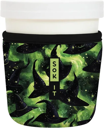 Vista 107 de Sok It IceCreamSok - Funda de neopreno aislada (flores abstractas, pintas de helado cónicas)