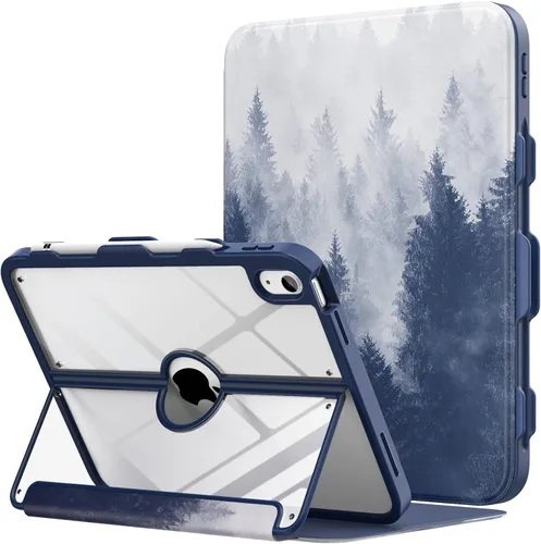 Vista 30 de MoKo Funda para iPad (A16) de 11ª/10ª generación con soporte para lápices A-Azul marino