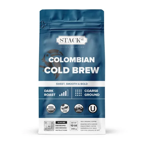 Vista 9 de Café orgánico de preparación en frío molido grueso 1 libra - CRANK Cafeína de alto voltaje tostado oscuro, molido grueso - por Stack Street