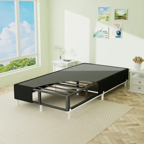 Vista 7 de Superay Somier Doble, Somier de 10 pulgadas para Cama Doble, Marco de Cama de Metal Resistente con Funda de Tela, Base de Cama Fundación de Colchón