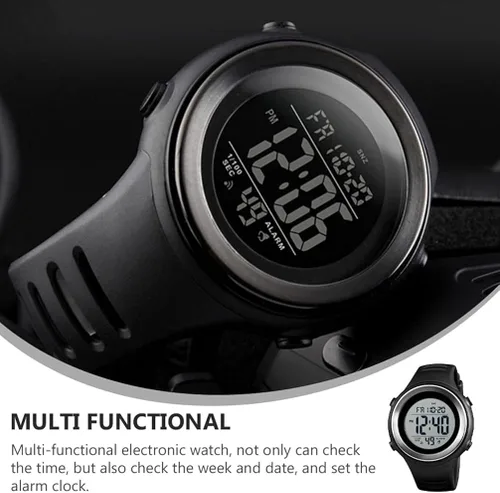 Vista 4 de Hemobllo Reloj electrónico luminoso simple del estudiante del reloj digital del reloj del deporte impermeable