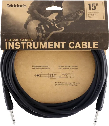 Vista 8 de D'Addario Cable para Guitarra - Cable de Guitarra - 1/4 Pulgada Macho a Macho - Serie Classic - 10 Pies/3.05 Metros - Extremo Recto/Ángulo Derecho