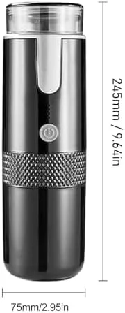 Vista 9 de VGEBY Cafetera portátil, mini cafetera de mano inalámbrica tipo C recargable con batería de 1200 mAh para viajes y campamento