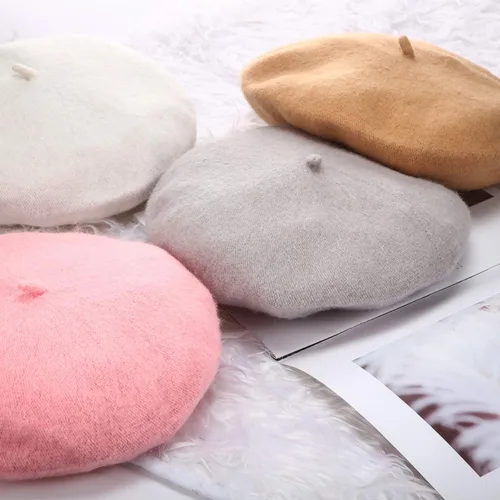 Vista 6 de SATINIOR 10 Piece Artificial Wool Beret for Woman, Artist Hat, French Style Polyester Beret Hat Set