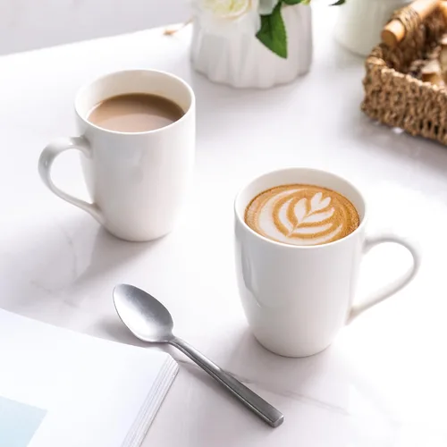 Vista 27 de GBhome Juego de 6 tazas de café de 12 onzas, tazas de café de cerámica con flores adhesivas para hombre, mujer, mamá, papá, juego de tazas de café