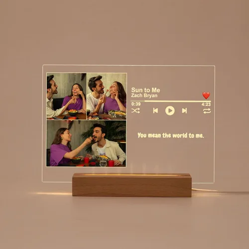 Vista 8 de Placa de música personalizada, cubierta de álbum de canción personalizada, marco de fotos personalizado, arte de vidrio, regalo de fotos, regalo