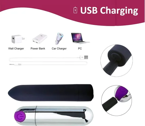 Vista 4 de Mini juguete sensorial de 10 velocidades potentes para mujeres, portátil de mano recargable por USB, impermeable, juguetes para mujeres