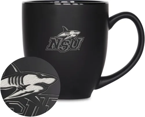 Vista 67 de Rico Industries - Taza de cerámica mate negra con grabado láser estándar de 15oz para NCAA (escuelas T & U) - Para bebidas calientes o frías
