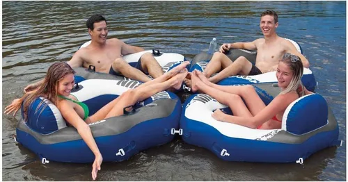 Vista 2 de Intex 58854EP River Run Connect Lounge - Tubo de agua flotante inflable (paquete de 7)