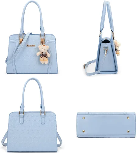 Vista 23 de Bolsos de mano de moda para mujer, bolsa de hombro, asa superior, bolsa de mano, juego de 4 piezas
