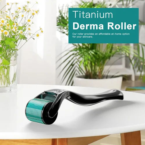 Vista 6 de Derma Rodillo de barba con 540 microagujas de titanio diseñado para su uso en casa en la cara