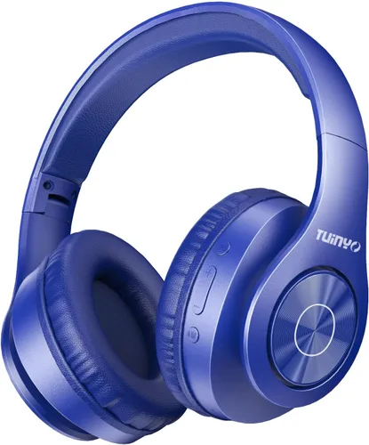 Vista 8 de Tuinyo Audífonos inalámbricos Bluetooth, auriculares estéreo, 35 horas de tiempo de reproducción inalámbrica, con graves profundos, orejeras
