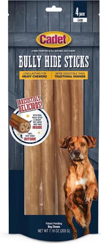 Vista 18 de Cadet Bully Hide Sticks Natural Dog Chews, Large, 7 Count