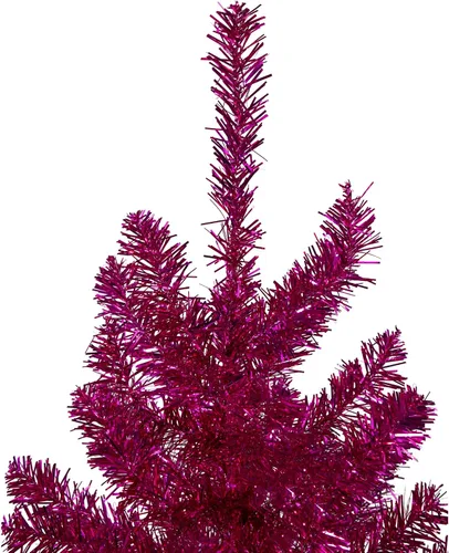 Vista 5 de 3' Metallic Pink Tinsel Artificial Christmas Tree - Unlit