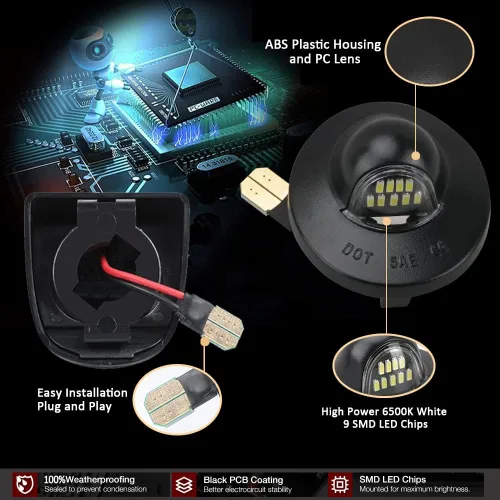 Vista 6 de D-Lumina Conjunto de luces LED para matrícula compatible con camioneta F150 F250 F350 F450 F550 Superduty Ranger Explorer Bronco Excursion