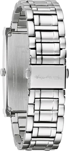 Vista 3 de Bulova Frank Lloyd Wright - Cuarzo de acero inoxidable de 3 manecillas estilo de esfera rectangular 96L286 Tono plateado Frank Lloyd Wright