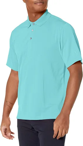 Vista 11 de PGA Tour Men's Airflux Solid Mesh Short Sleeve Classic Golf Polo Shirt Asfalto