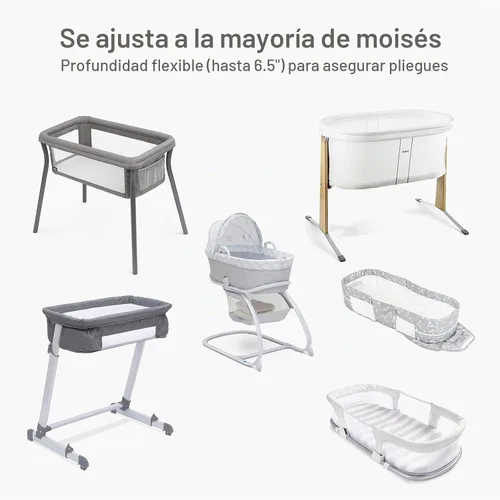 Vista 6 de Sábanas orgánicas para cuna de bebé de 33 x 17 pulgadas, 100% algodón de muselina para bebé, niña, niño, funda de colchón ajustable suave compatible