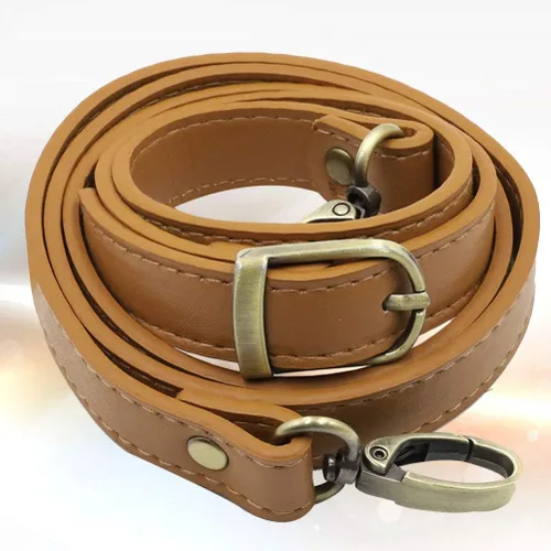 Vista 4 de EXCEART Correa de hombro acolchada ajustable de cuero de vaca con ganchos giratorios de metal para mensajero, portátil, cámara, bolsas de lona 47.2