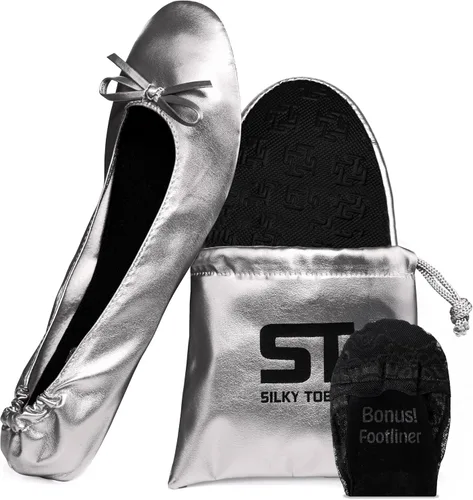Vista 9 de Silky Toes Zapatos planos plegables para mujer, zapatos de ballet para A-Negro