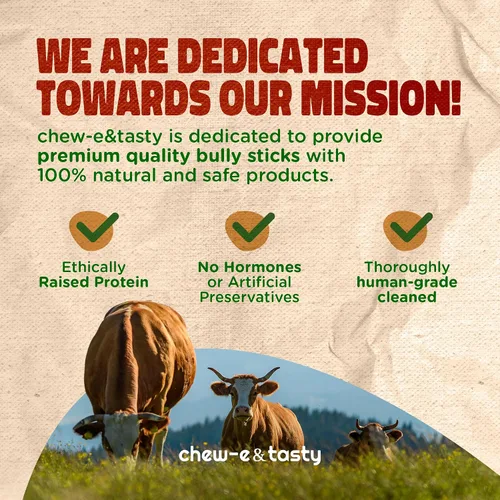 Vista 6 de chew-e&tasty Golosinas masticables para perros de grado prémium de 6 pulgadas, de un solo ingrediente, de larga duración, con alto contenido